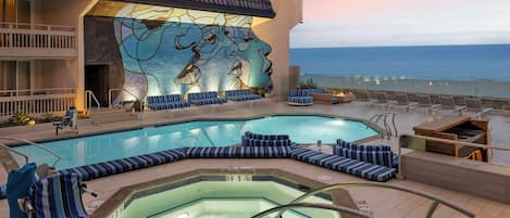 Piscine extérieure, piscine chauffée