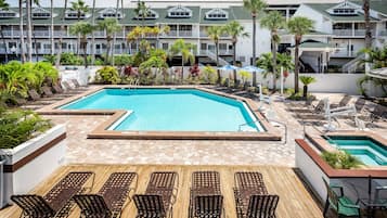 Outdoor pool, sun loungers