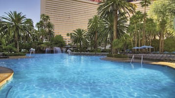 2 outdoor pools, open 10:00 AM to 5:00 PM, pool cabanas (surcharge)