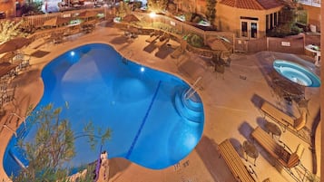 Indoor pool, outdoor pool, open 6:00 AM to 10:00 PM, pool loungers