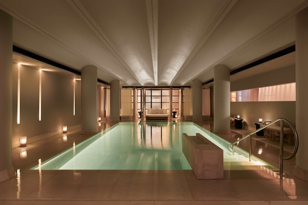 Indoor pool, open 8:00 AM to 9:00 PM, sun loungers