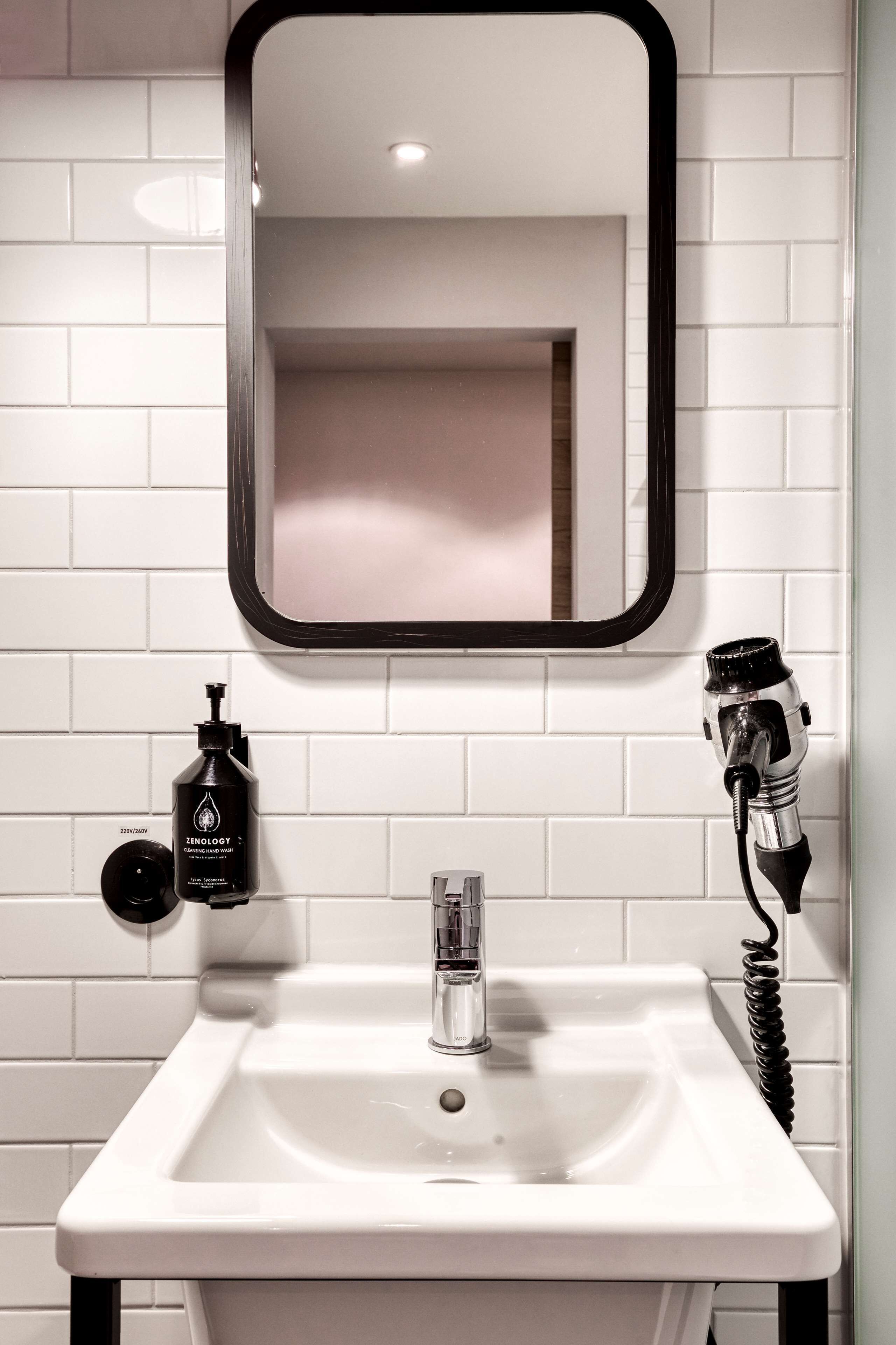 shower, rainfall showerhead, designer toiletries, hair dryer