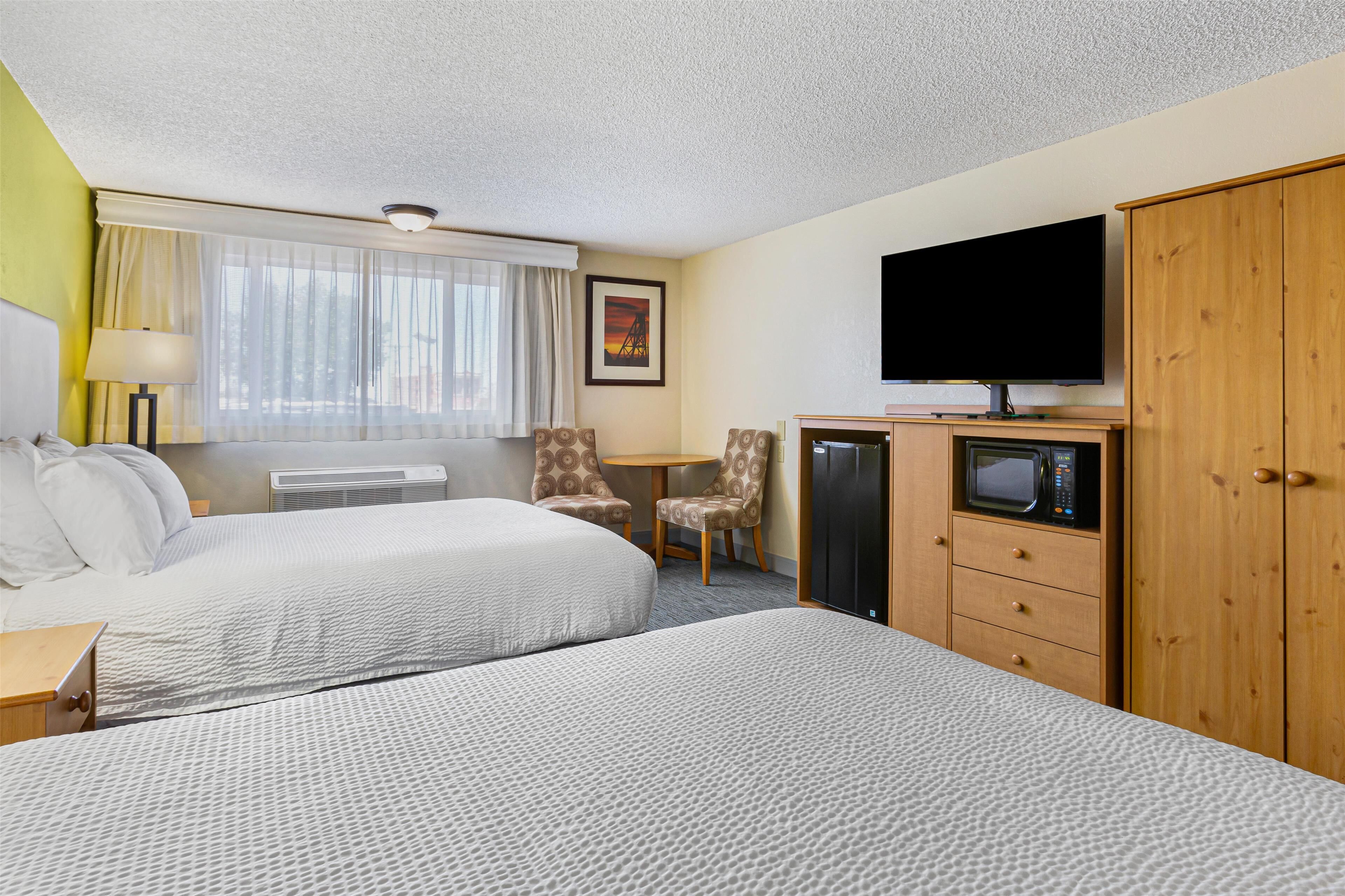 standard room, 2 queen beds, accessible, non smoking | in-room safe, desk, laptop workspace, blackout curtains