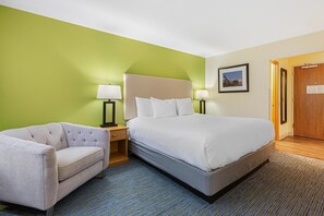 In-room safe, desk, laptop workspace, blackout curtains