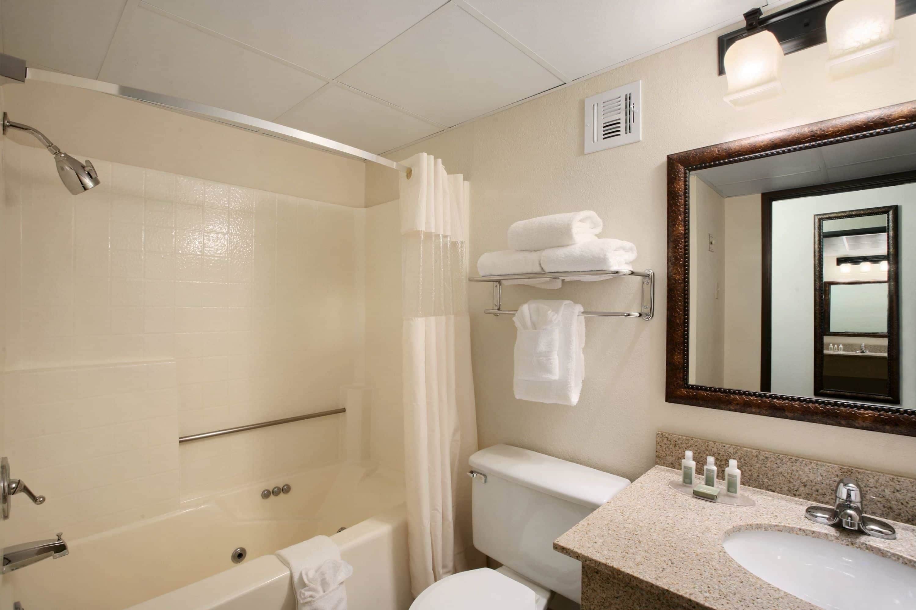 Une salle de bain avec une baignoire, des toilettes et un lavabo.