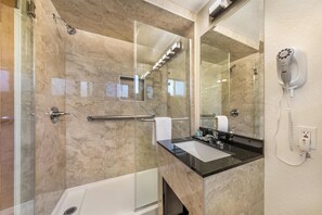 Standard Room, 1 Queen Bed, Non Smoking (with Sofabed) | Bathroom | Shower, free toiletries, hair dryer, towels - Best Western Pine Tree Motel (Chino)