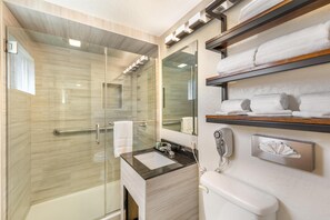 Standard Room, 2 Queen Beds, Non Smoking | Bathroom | Shower, free toiletries, hair dryer, towels - Best Western Pine Tree Motel (Chino)
