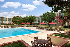 Indoor pool, seasonal outdoor pool, pool umbrellas, sun loungers