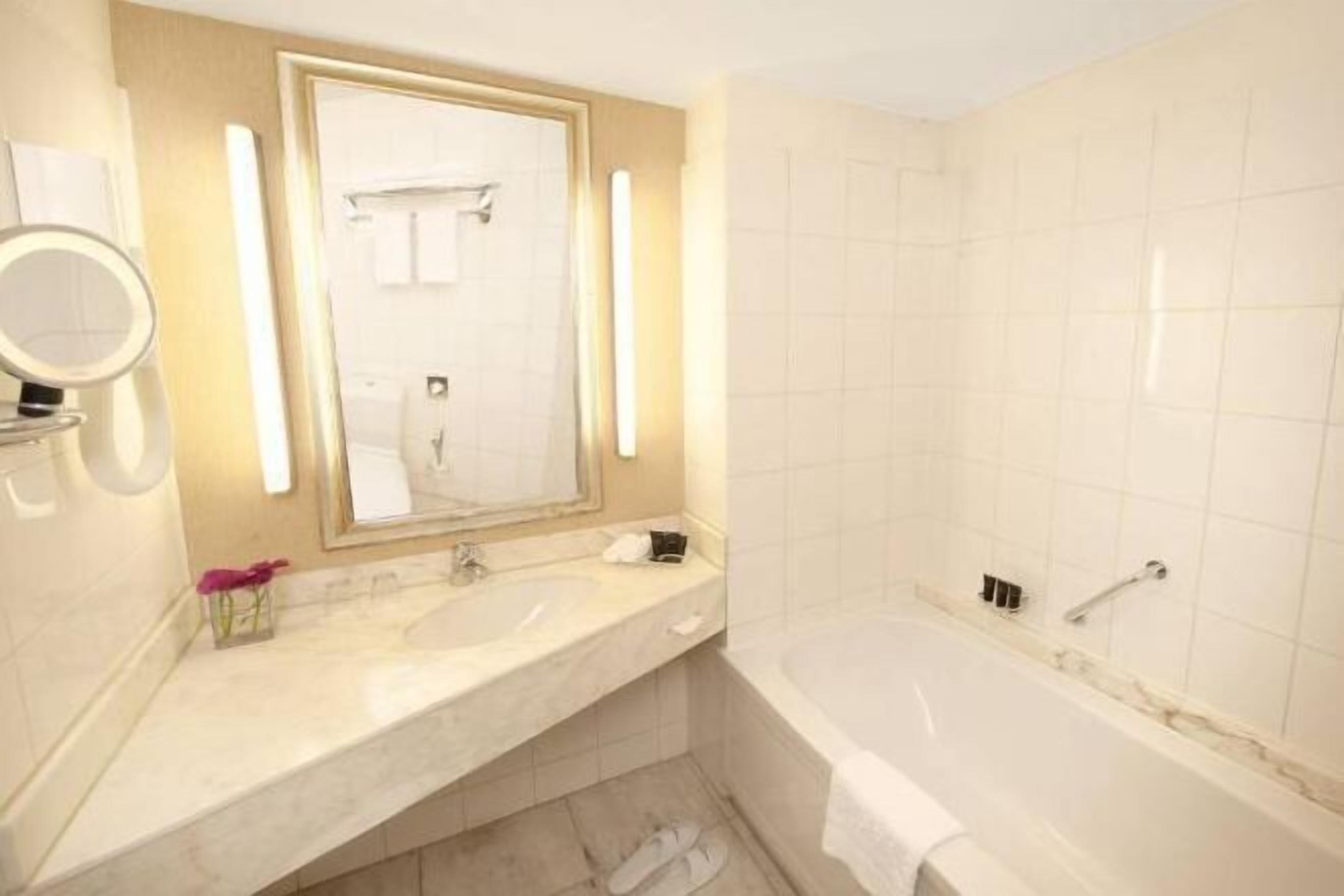 Bathroom | Shower, free toiletries, hair dryer, bathrobes