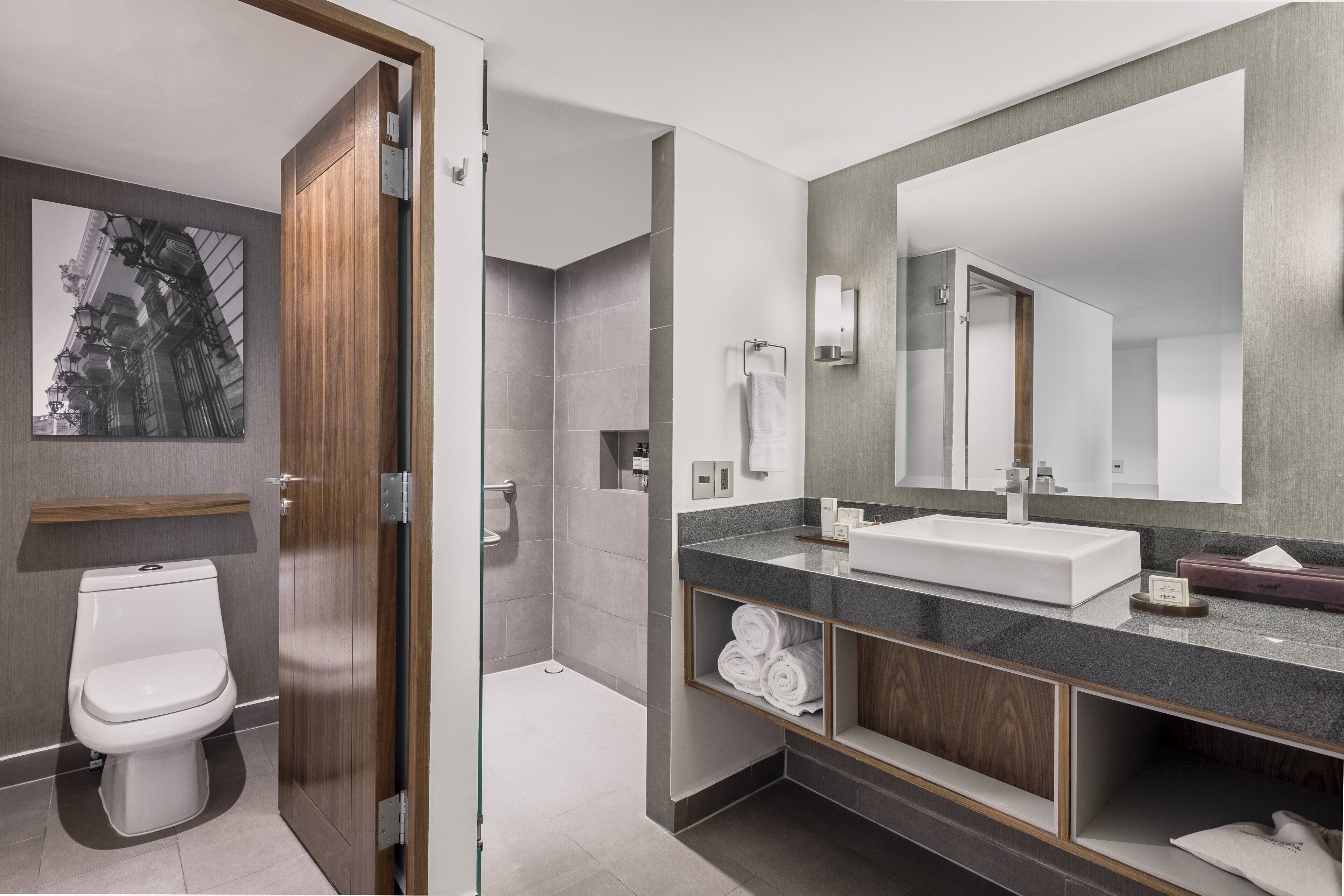 junior suite, 1 king bed | bathroom | free toiletries, hair dryer, towels