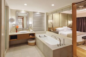 Royal Suite, 1 Bedroom | Bathroom | Combined shower/tub, free toiletries, hair dryer, bathrobes