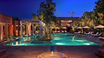 2 outdoor pools, pool umbrellas, pool loungers