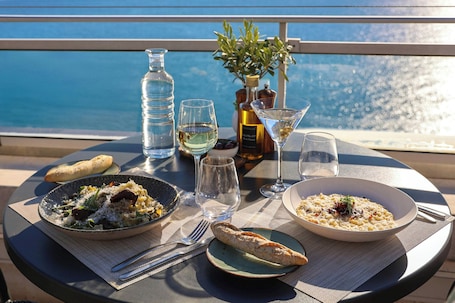 Lunch, dinner, brunch served; Mediterranean cuisine, pool views
