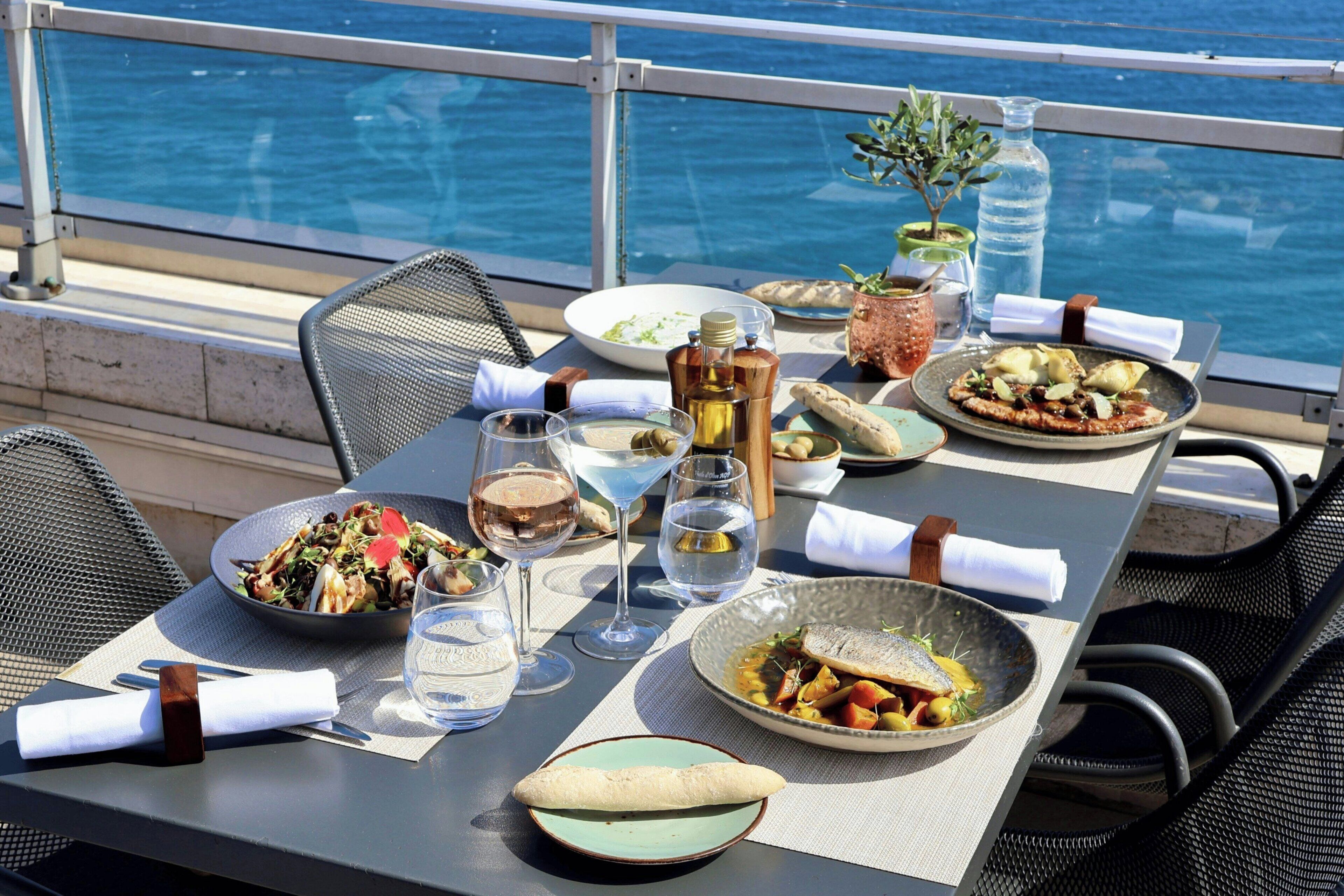 lunch, dinner, brunch served; mediterranean cuisine, pool views