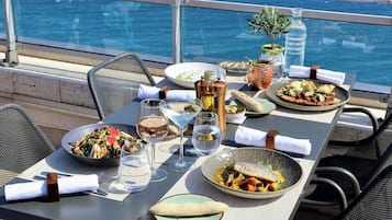 Lunch, dinner, brunch served; Mediterranean cuisine, pool views