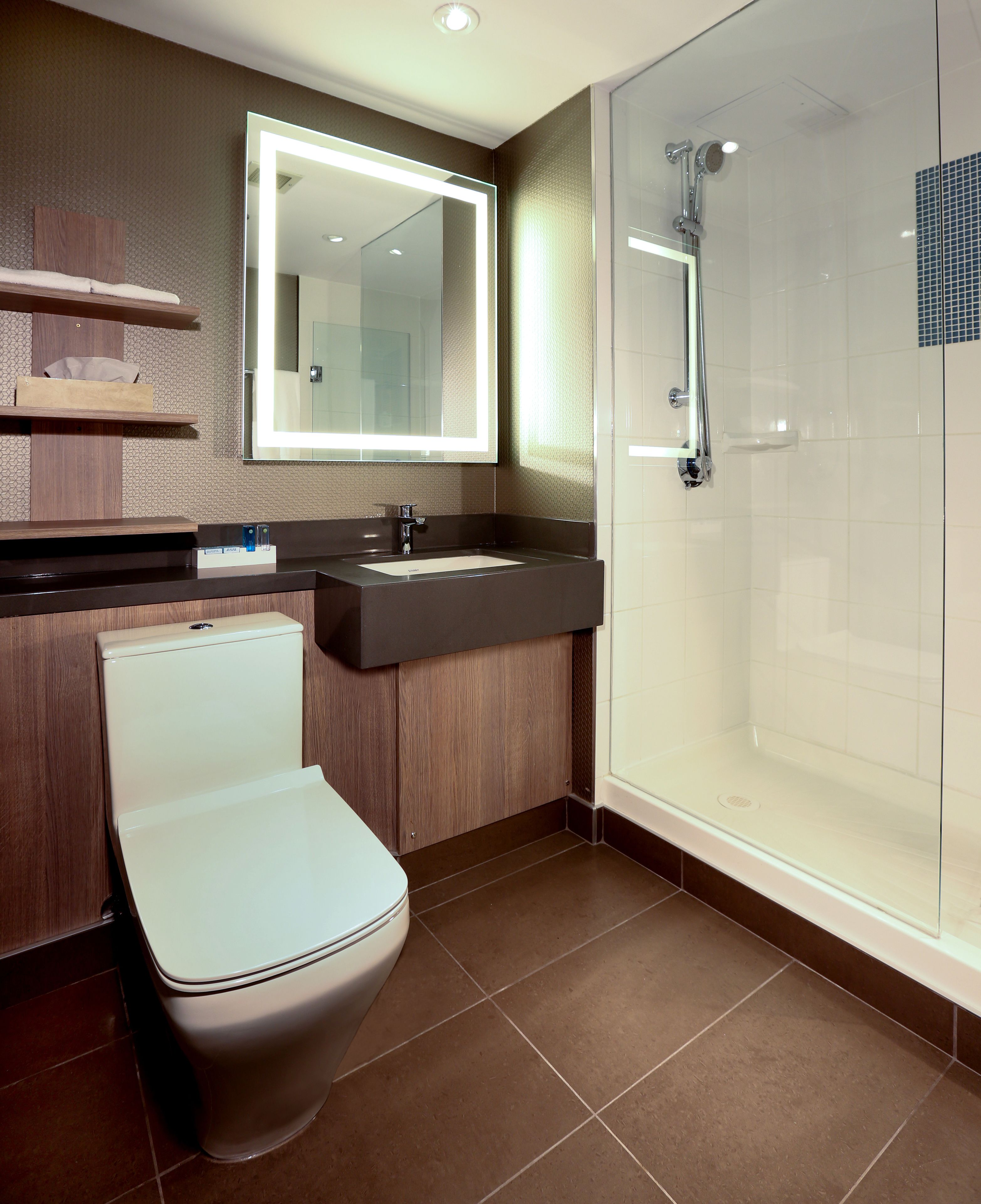 shower, eco-friendly toiletries, hair dryer, towels