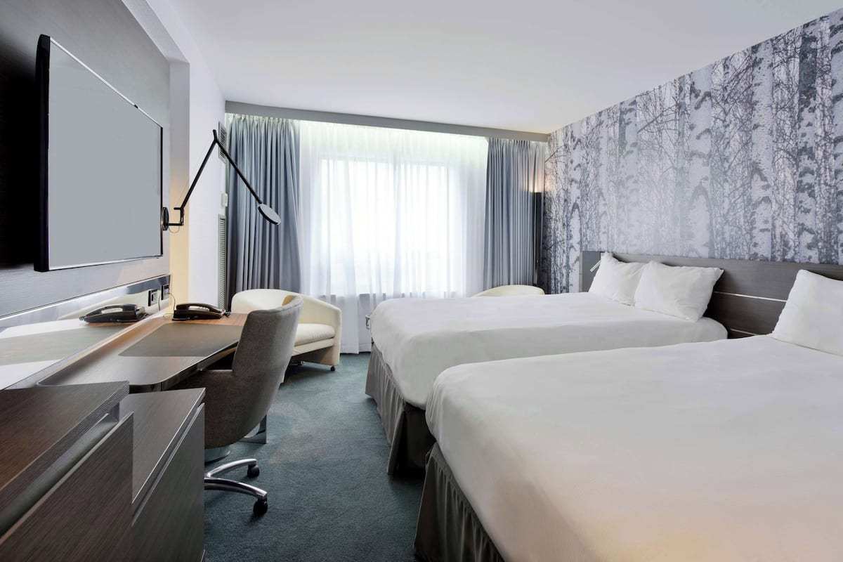 Room, 2 Double Beds | Hypo-allergenic bedding, down comforters, in-room safe, desk