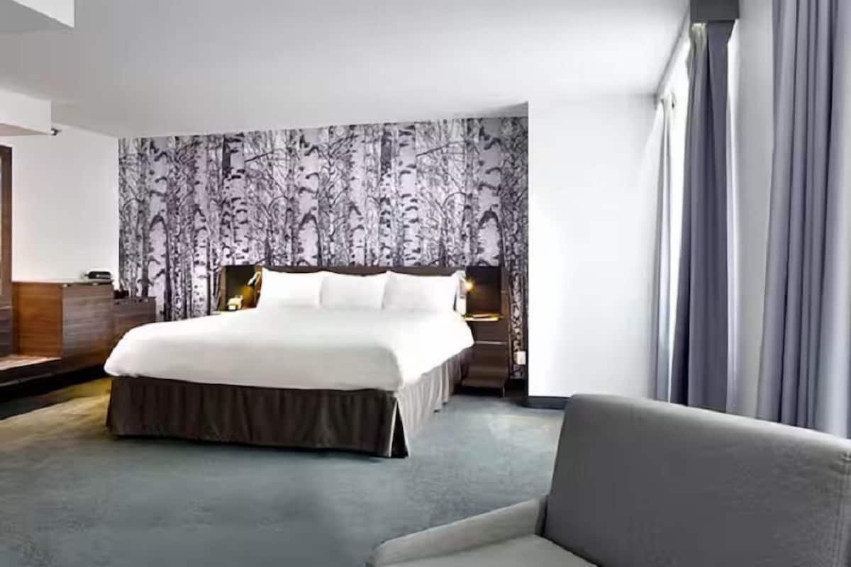 Hypo-allergenic bedding, down comforters, in-room safe, desk