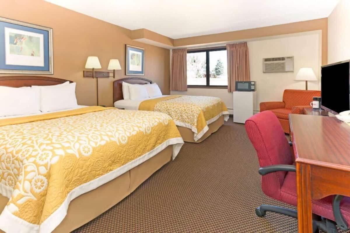 Premium bedding, desk, blackout drapes, iron/ironing board