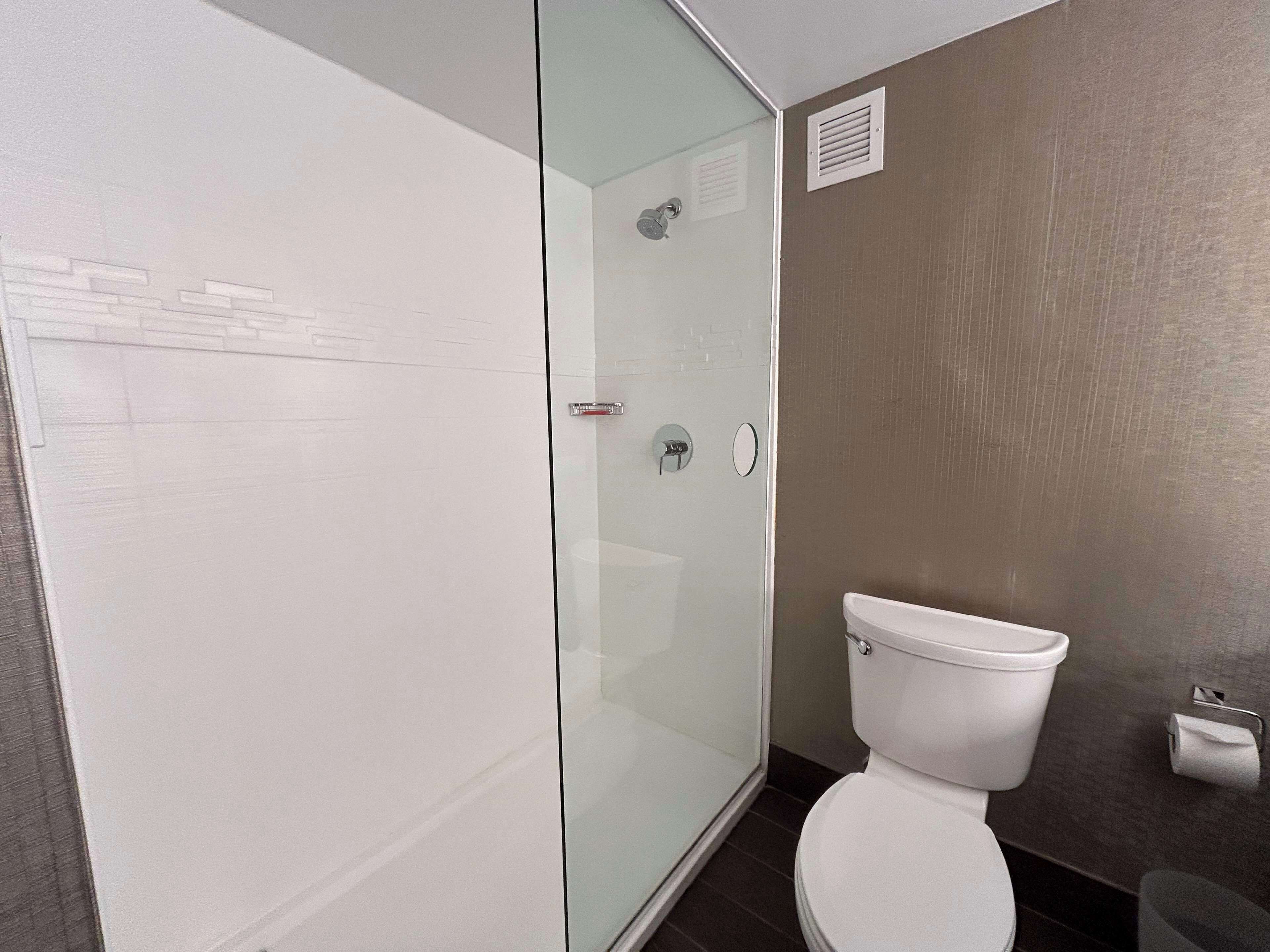 suite, 1 king bed, non smoking, refrigerator (separate living room;with sofabed) | bathroom | shower, eco-friendly toiletries, hair dryer, towels