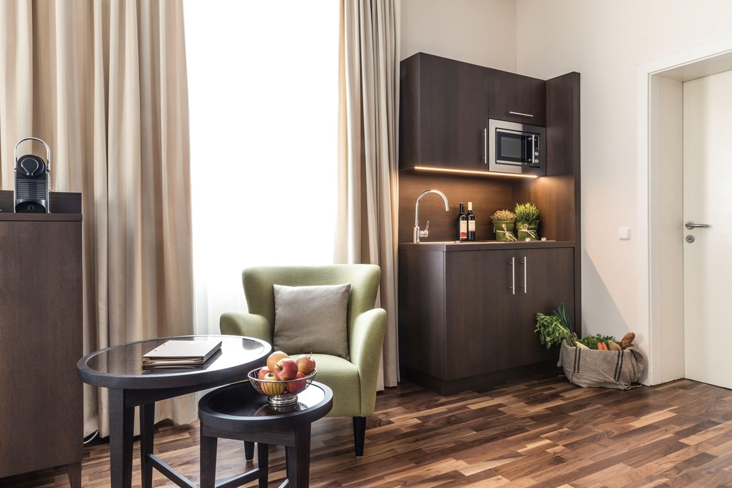 junior studio suite | private kitchenette | high chair, eco-friendly cleaning products