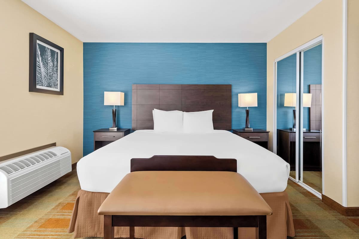 Suite, 1 King Bed, Non Smoking, Kitchenette | In-room safe, desk, laptop workspace, iron/ironing board