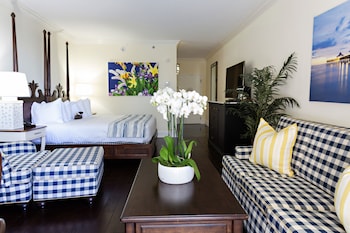 Premium bedding, pillowtop beds, in-room safe, desk at Inn at Pelican Bay
