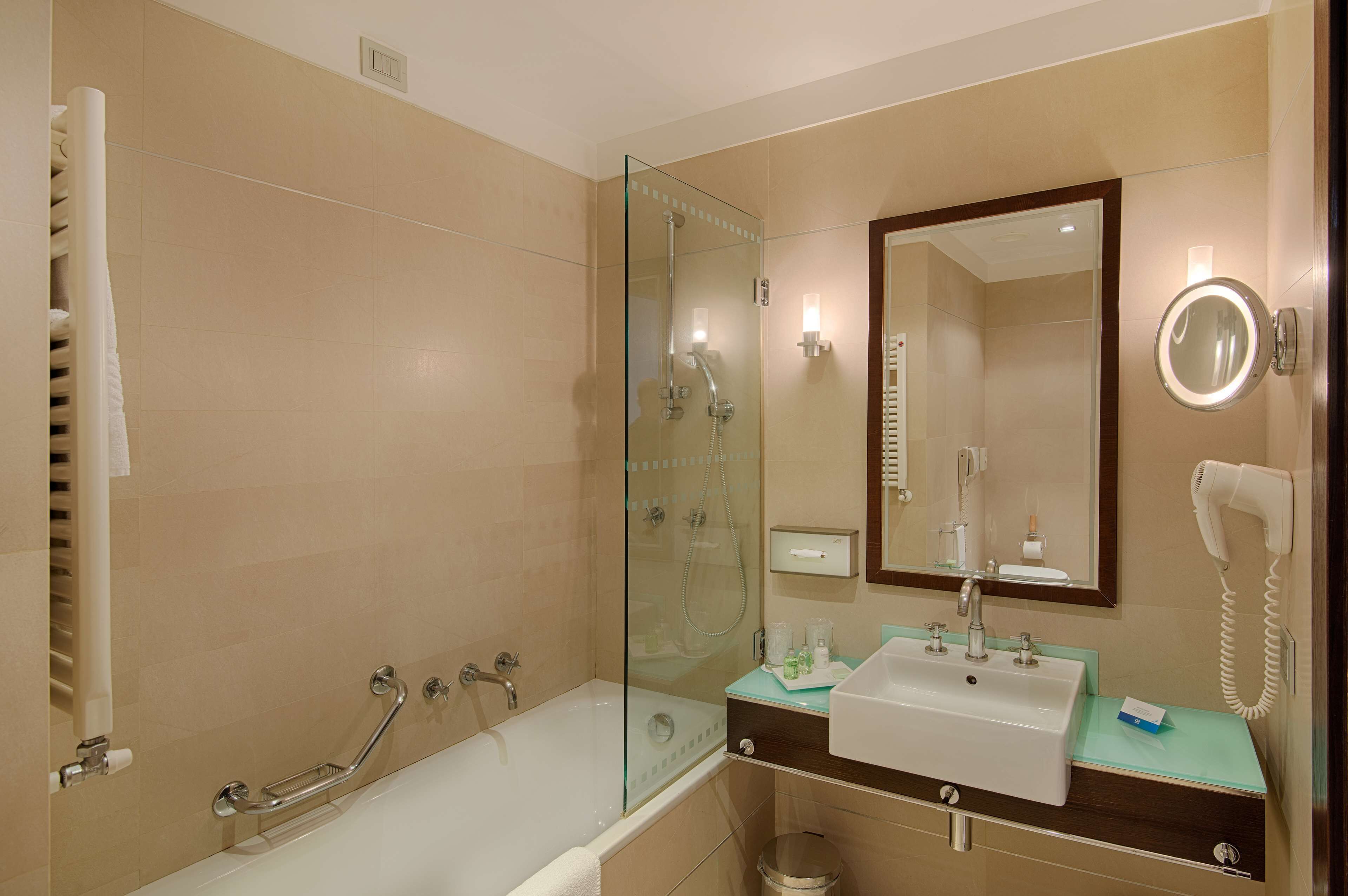 shower, eco-friendly toiletries, hair dryer, bidet