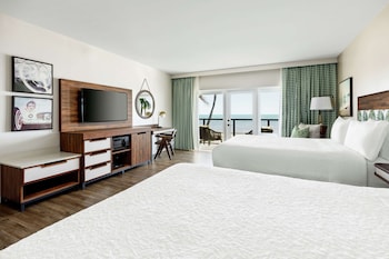 Room, 2 Queen Beds, Ocean View | Premium bedding, pillowtop beds, in-room safe, desk at Hampton Inn Key West FL
