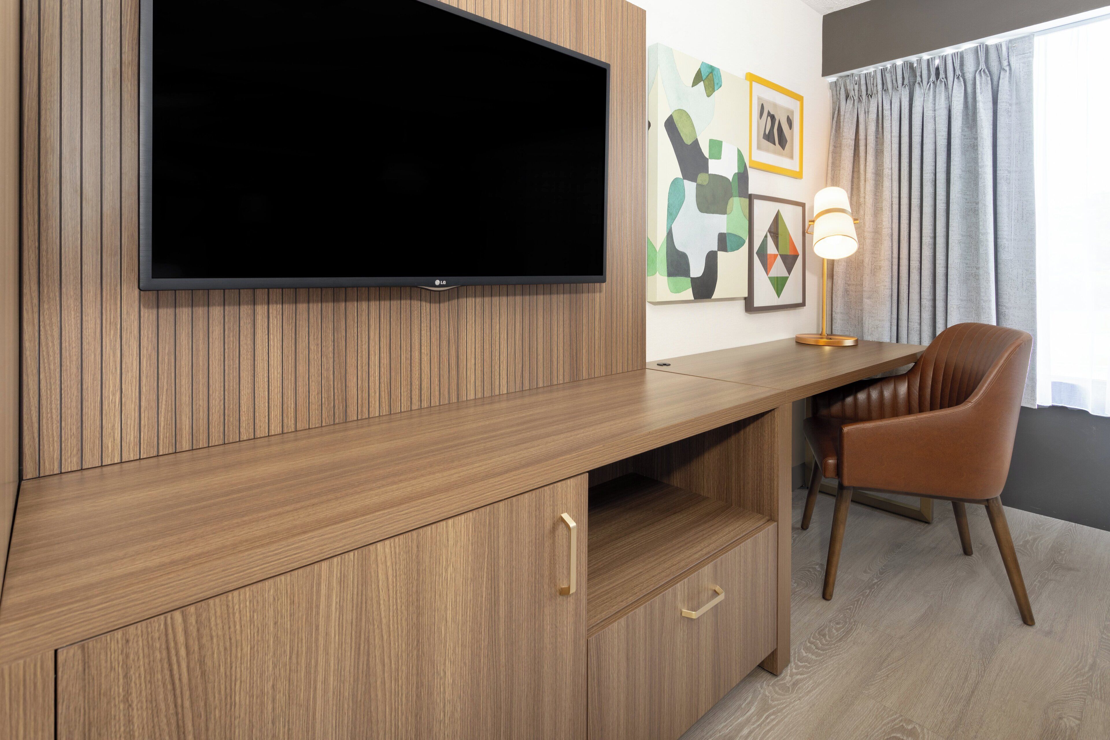 in-room safe, desk, blackout curtains, iron/ironing board