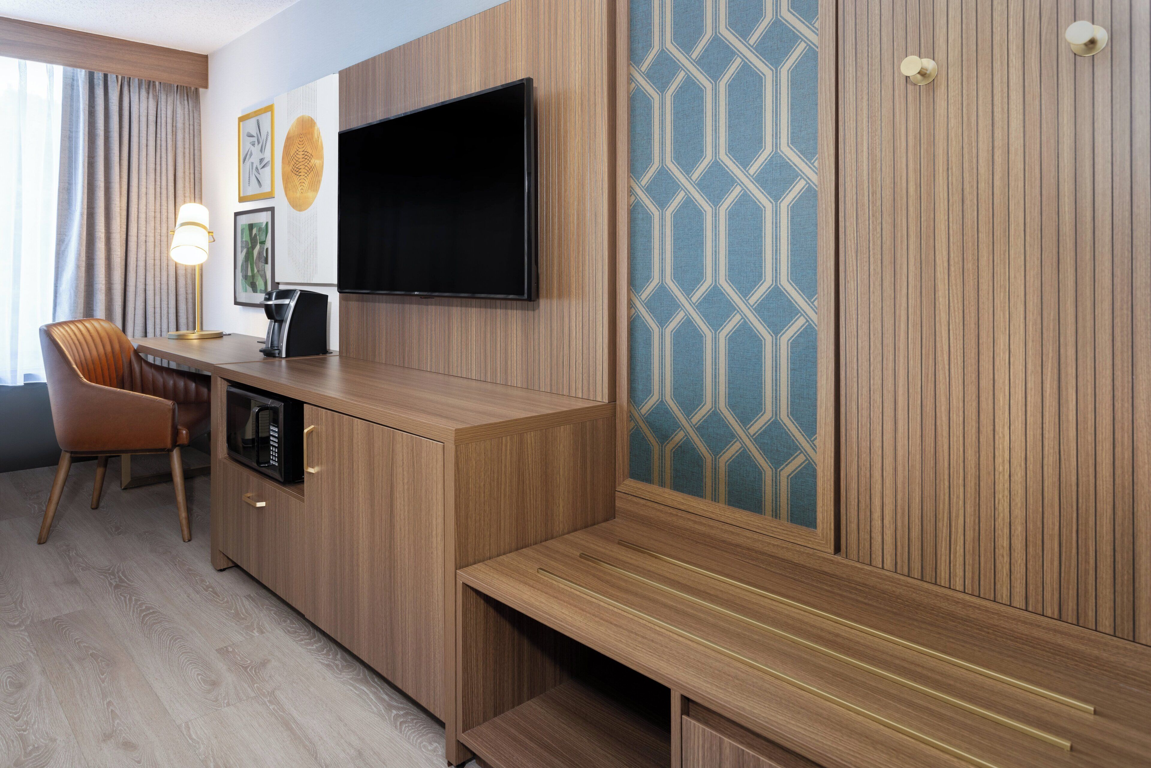 in-room safe, desk, blackout curtains, iron/ironing board