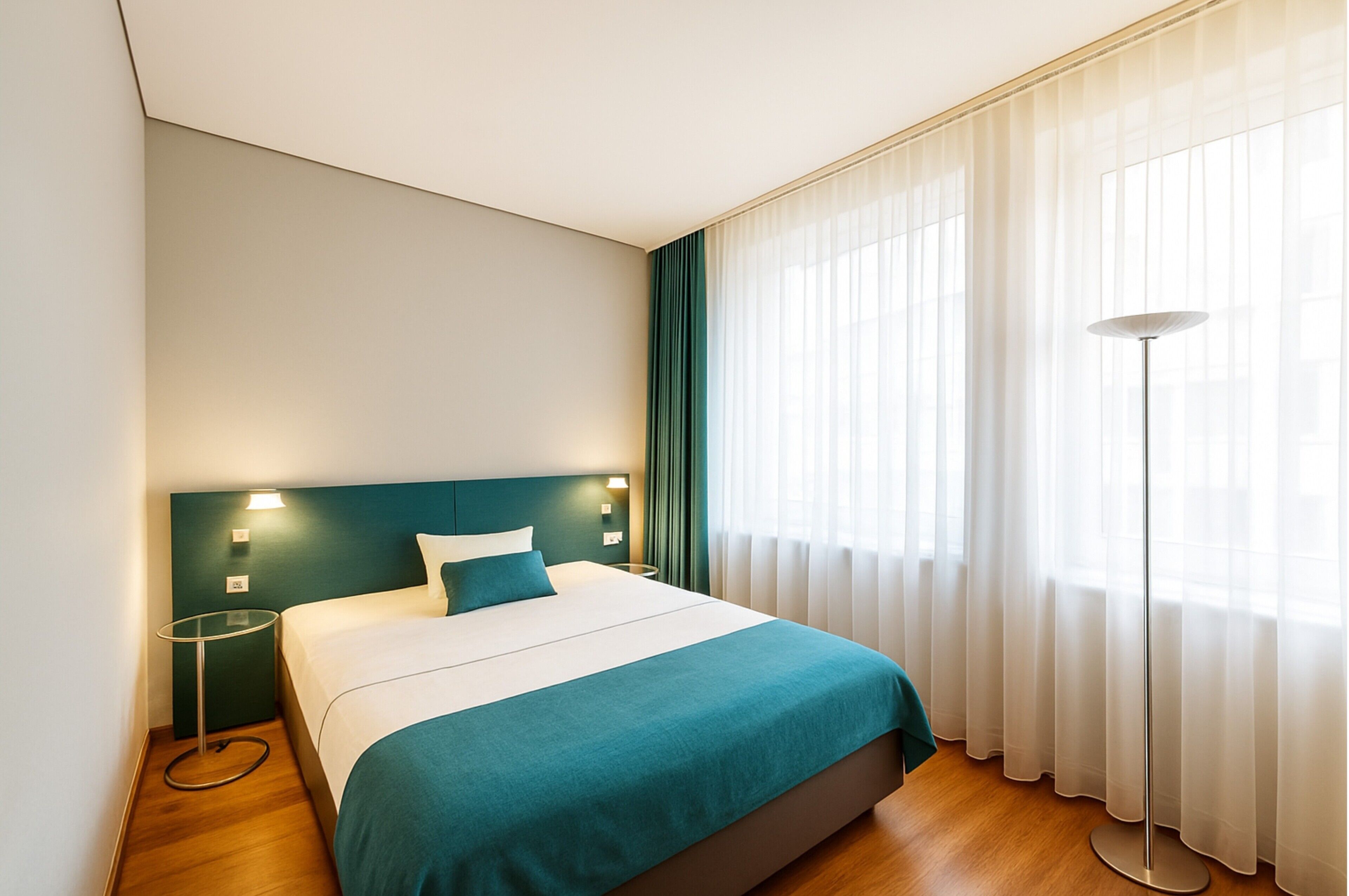 Memory-foam beds, minibar, in-room safe, desk