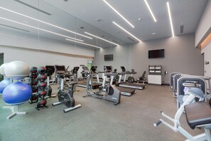 Stay fit and active in this well-equipped fitness center with treadmills, stationary bikes, and weight machines.