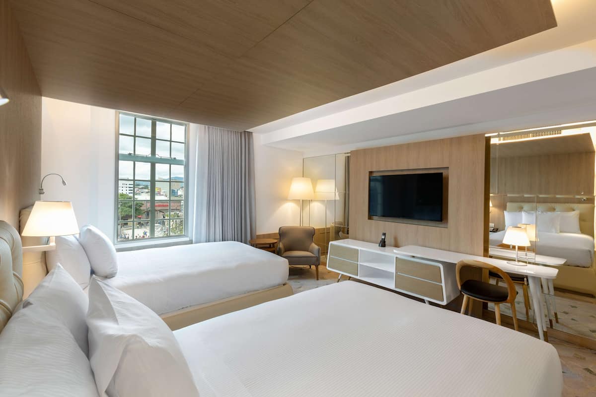 basic room, 2 double beds | egyptian cotton sheets, premium bedding, in-room safe