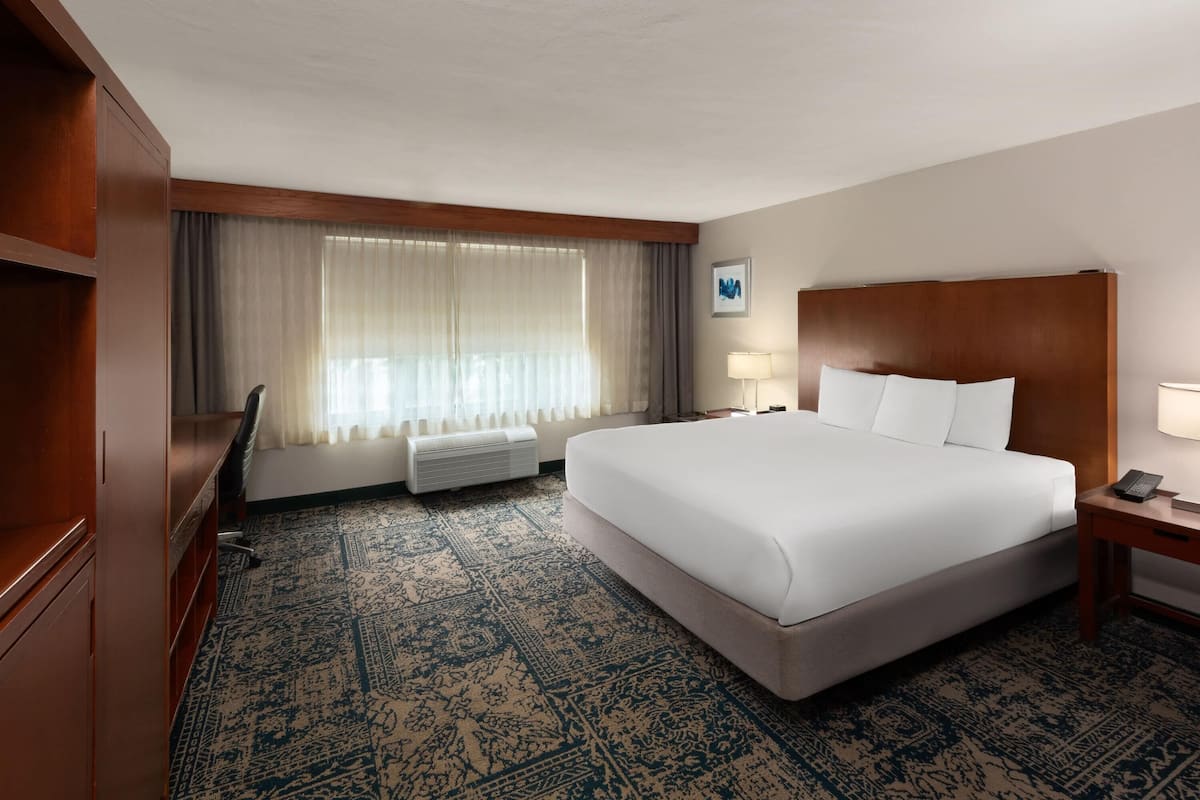 Deluxe Room, 1 King Bed, Accessible, Non Smoking | Desk, laptop workspace, blackout curtains, iron/ironing board