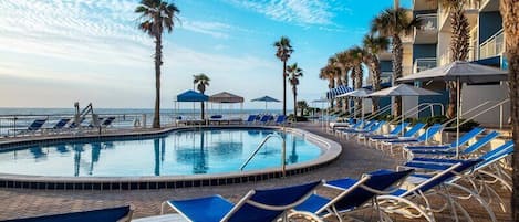 Outdoor pool, open 9:00 AM to 10:00 PM, cabanas (surcharge)
