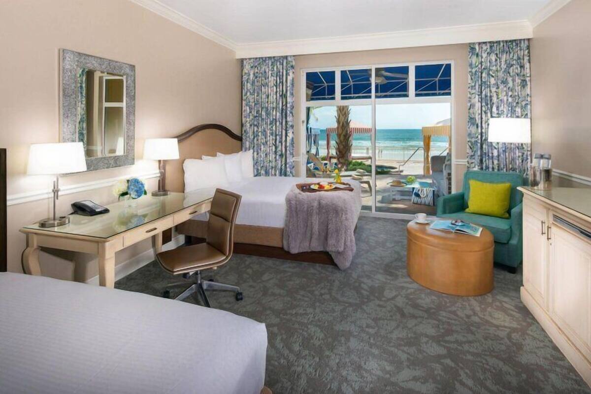 Room, 2 Queen Beds, Oceanfront (Cabana) | Premium bedding, pillow-top beds, in-room safe, desk