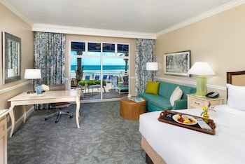 Room, 1 King Bed, Oceanfront (Cabana) | Premium bedding, pillowtop beds, in-room safe, individually decorated at The Shores Resort & Spa