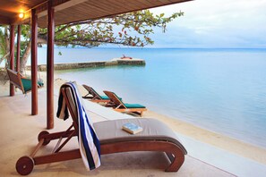 Premium Bungalow, Ocean View, Beachfront | Terrace/patio