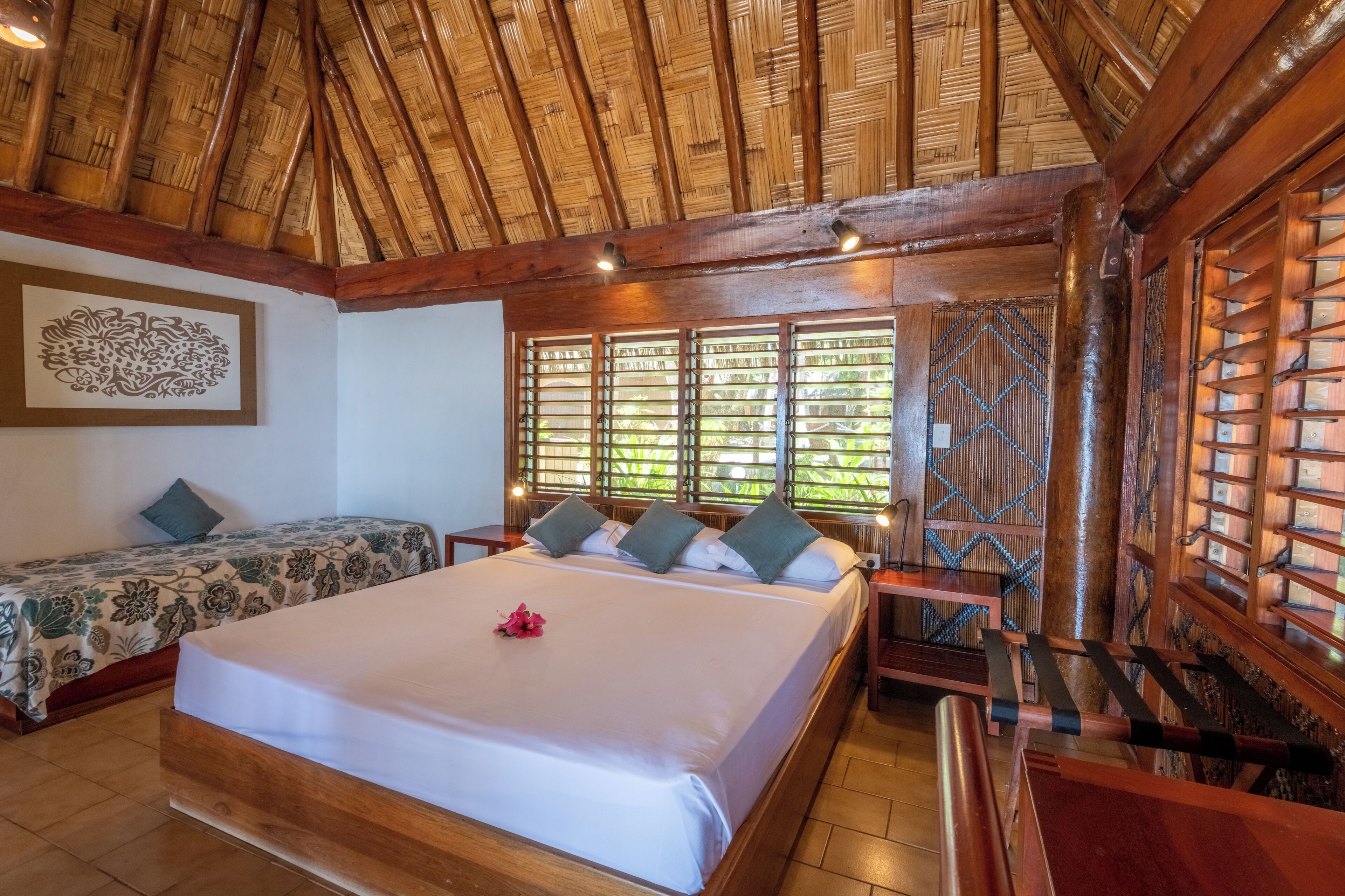 tropical oceanfront bure | premium bedding, pillow-top beds, minibar, in-room safe