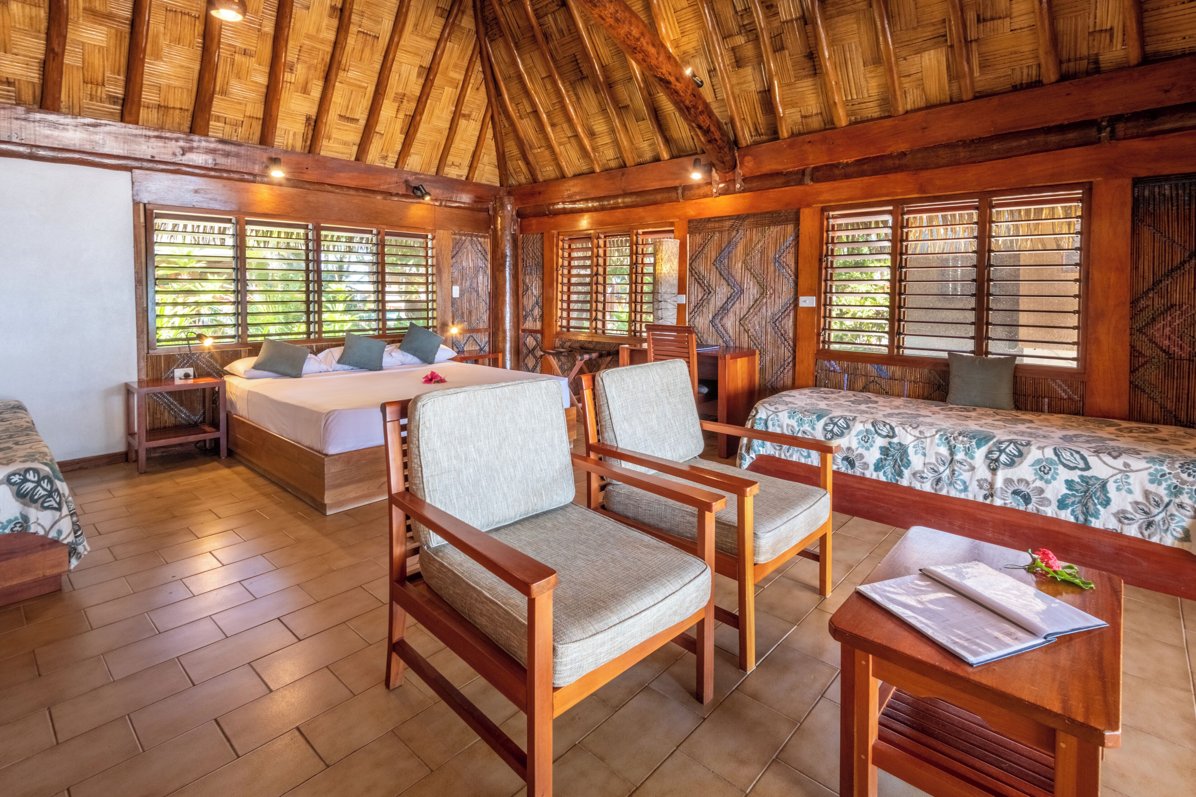 tropical oceanfront bure | premium bedding, pillow-top beds, minibar, in-room safe