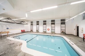 2 indoor pools, seasonal outdoor pool, pool umbrellas
