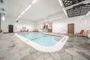 2 indoor pools, seasonal outdoor pool, pool umbrellas