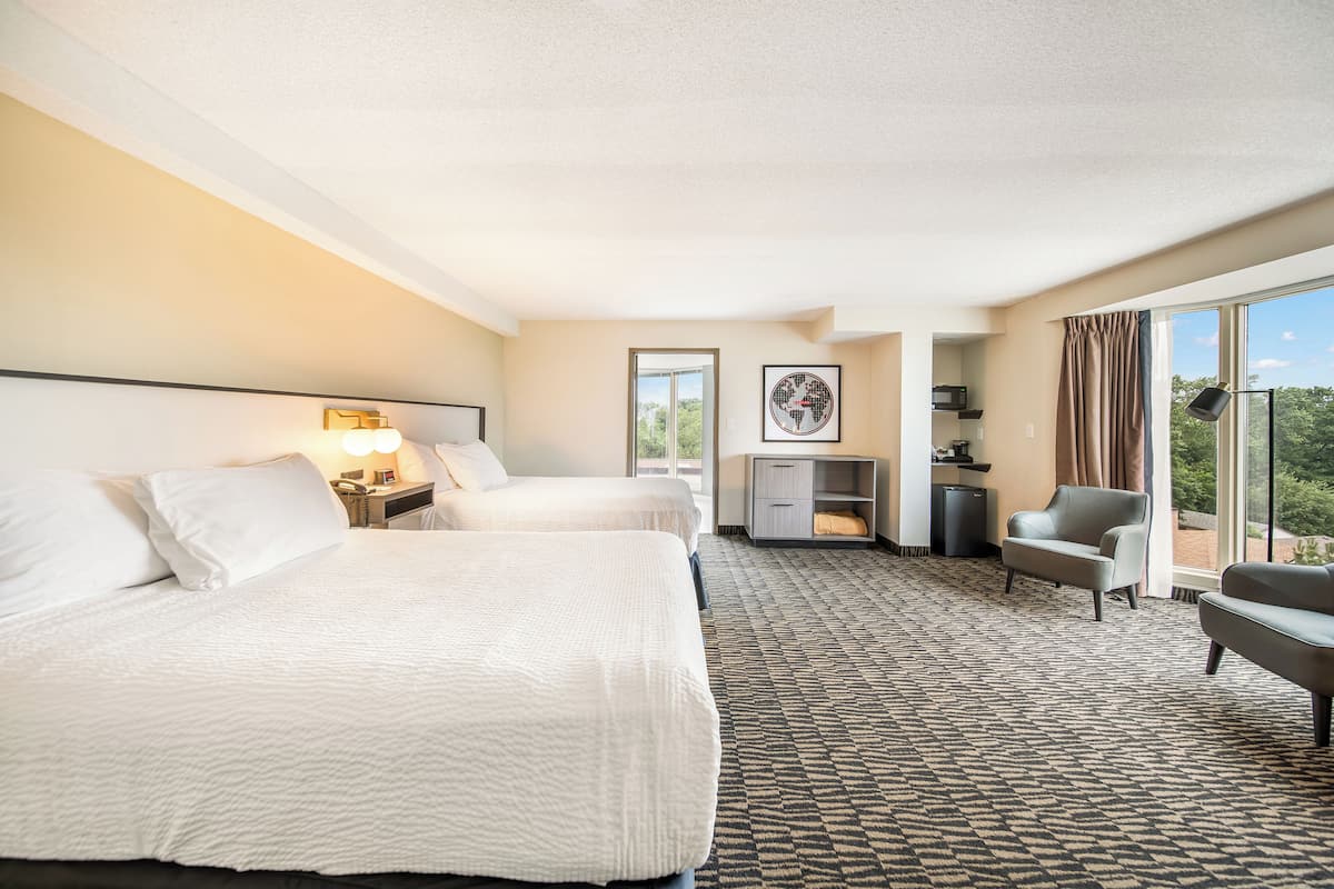 Standard Room, 2 Queen Beds | Pillowtop beds, desk, blackout drapes, iron/ironing board