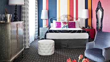 Premium bedding, down comforters, pillowtop beds, in-room safe