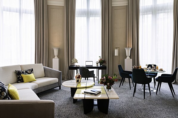 Suite, 1 Queen Bed (Desk,Blvd. and Scribe St. View, Opera) | Premium bedding, down comforters, pillowtop beds, minibar - Sofitel Le Scribe Paris Opéra (Paris)