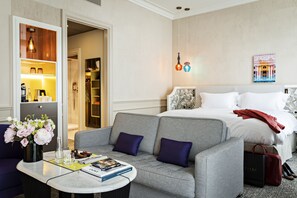 Junior Suite, 1 King Bed, Courtyard View (or Scribe St. View, Lounge Area) | Premium bedding, down comforters, pillowtop beds, minibar - Sofitel Le Scribe Paris Opéra (Paris)