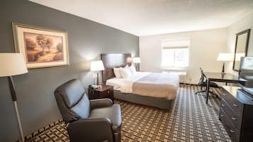 Premium bedding, pillow-top beds, desk, blackout curtains