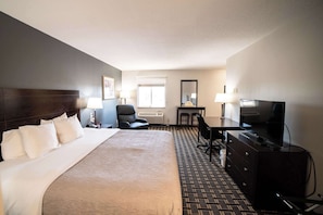 Premium bedding, pillowtop beds, desk, blackout drapes