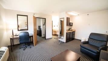 Premium bedding, pillowtop beds, desk, blackout drapes